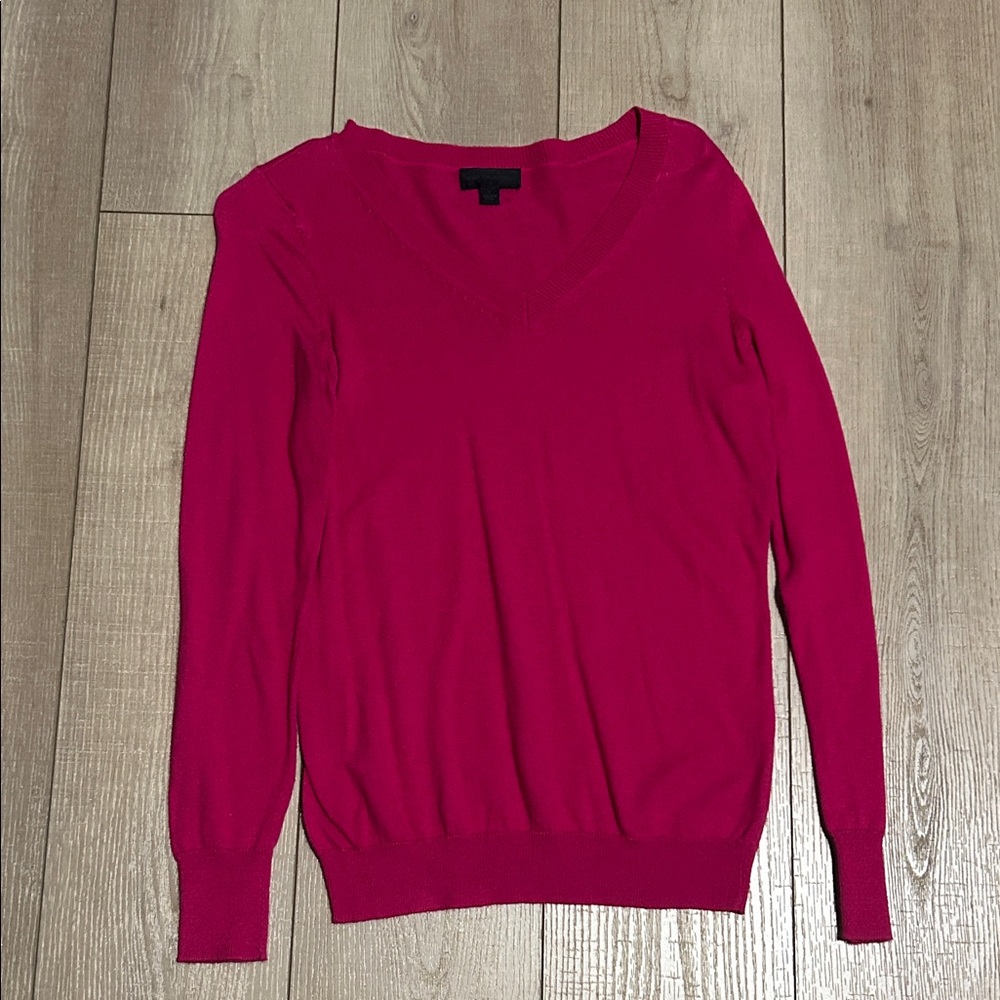 Worthington V-Neck Sweater - Fuchsia